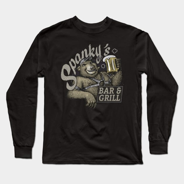 Spanky's Bar & Grill Long Sleeve T-Shirt by Dog Baby Studios